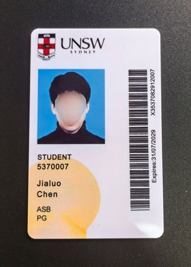 新南威尔士新版本学生证